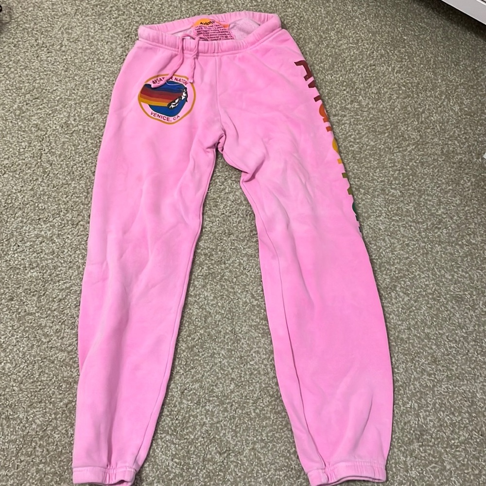 AVIATOR NATION pink sweat pants